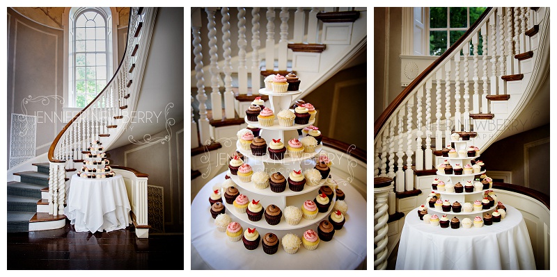 Estates of Sunnybrook McLean House cupcake stand by staircase by www.jnphotography.ca