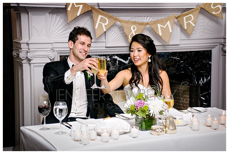 Estates of Sunnybrook wedding reception. Bride and groom toasting. www.jnphotography.ca @filemanager